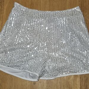 Sequin Silver Women's Shorts